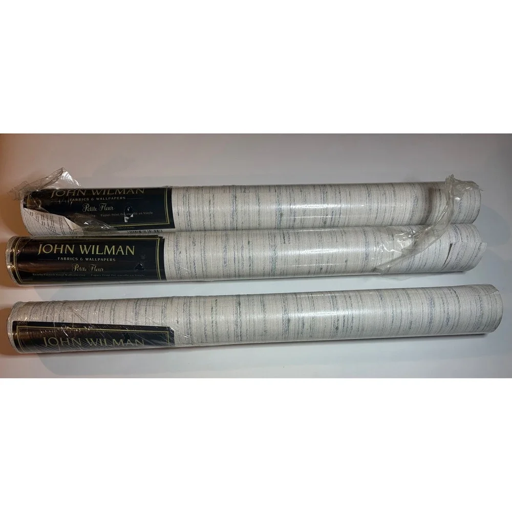 Lot of 3 John Wilman Petite Fleur Wallpaper Rolls Ready Pasted Vinyl VTG